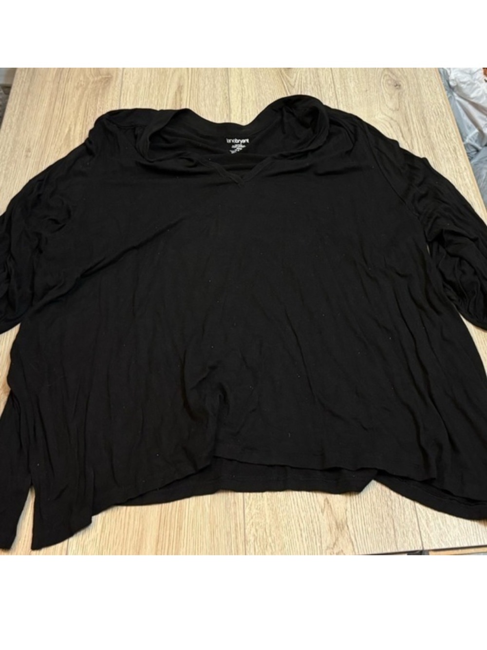 Lane Bryant black half sleeve short sleeve shirt top